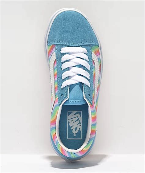 Vans Old Skool Wavy Rainbow Blue Skate Shoes