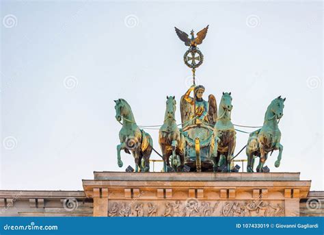 Quadriga Sculpture on Brandenburg Gate in Berlin, Germany Editorial Stock Image - Image of place ...