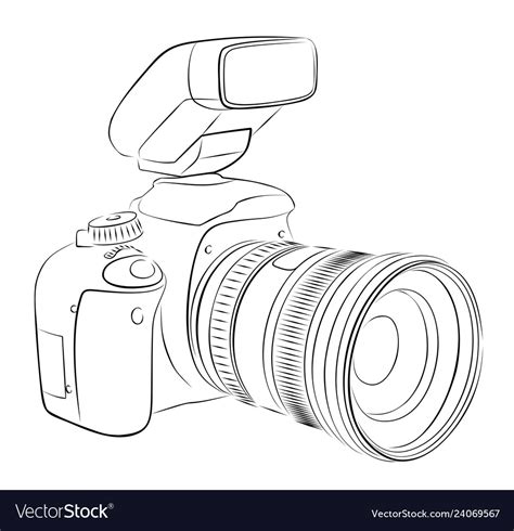 Camera sketch Royalty Free Vector Image - VectorStock