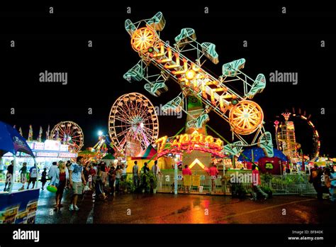 State fair rides at night Stock Photo - Alamy