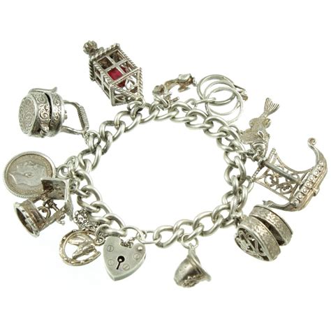 1950s Silver Charm Bracelet - Carus Jewellery