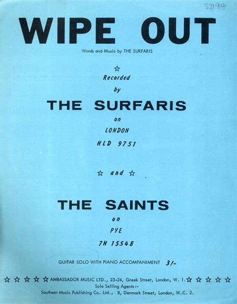 Wipe Out - Song arranged for the Guitar - Recorded by The Surfaris and ...