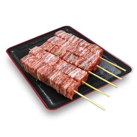 Tasty diced beef of Japanese A5 Wagyu. The viral wagyu skewer!