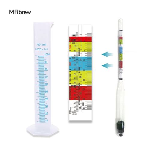 Triple Scale Hydrometer & Test Graduated Cylinder Combo Brewing Kit Homebrew Beer Wine Making-in ...