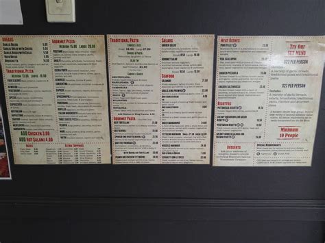 Menu at Amalfi Pizzeria, Coffs Harbour