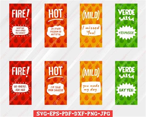 Taco Sauce Packets Bundle Mild Hot Fire Diablo SVG Printable - Etsy