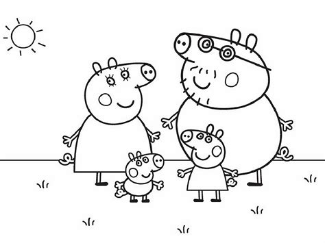 Peppa Pig Car Coloring Page Coloring Pages