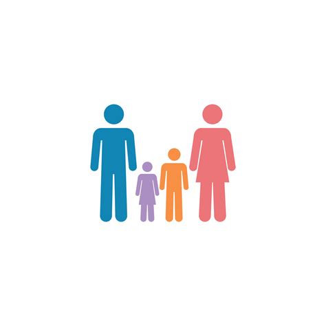 Family Silhouette Icon, Vector isolated simple family flat design ...