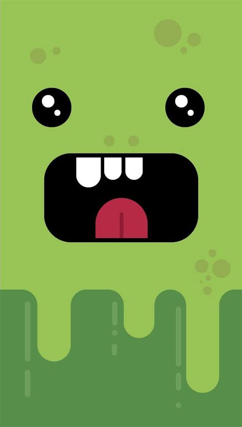 Cute Green Monster Phone Wallpaper