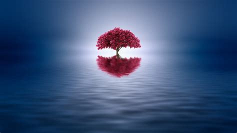 nature, Landscape, Trees, Water, Reflection, Digital Art, Minimalism ...