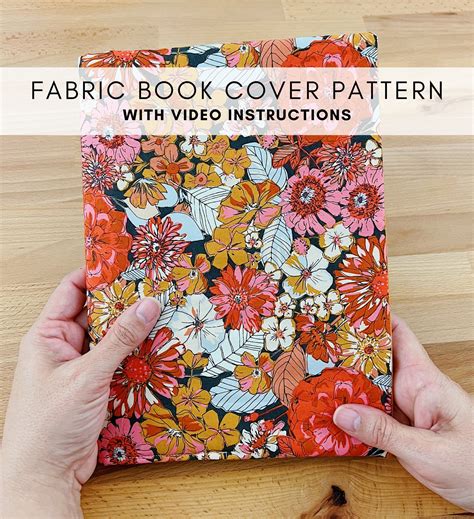 Fabric Book Cover Sewing Pattern // Sewing for Beginners // - Etsy ...