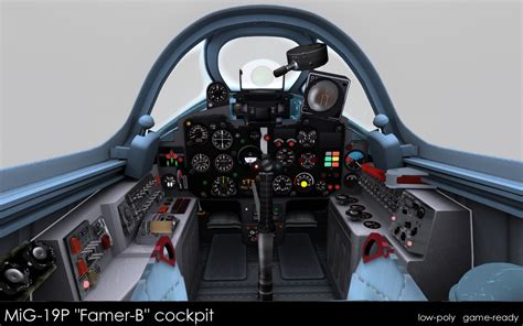 3d model mig-19p farmer-b cockpit