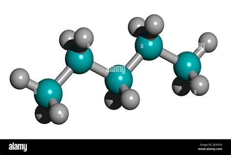 3D image of butane skeletal formula - molecular chemical structure of 2-methylpropane isolated ...