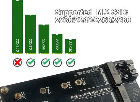 Dual M.2 PCIE Adapter for SATA or PCIE NVMe SSD, M.2 SSD NVME (m Key) and SATA (b Key) 2280 2260 ...