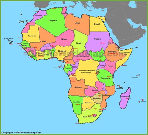 Map of Africa with countries and capitals - Ontheworldmap.com