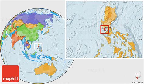 Political Location Map of Bataan