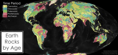 Simplified world geologic map separating rocks by age : r/geology