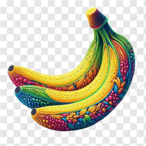 Artistic Depiction Of Rainbow Bananas, Rainbow Bananas, Bananas PNG Transparent Image and ...