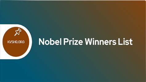 Nobel Prize 2023 Winner List, Previous Year's Nobel Prize Winners