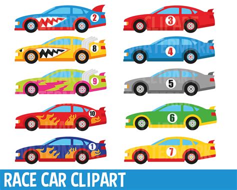 Race Car Clipart Racing Clip Art Racing Car Clipart Cars - Etsy Israel