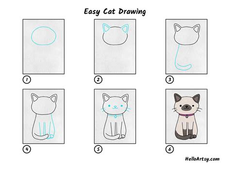 Easy Cat Drawing - HelloArtsy