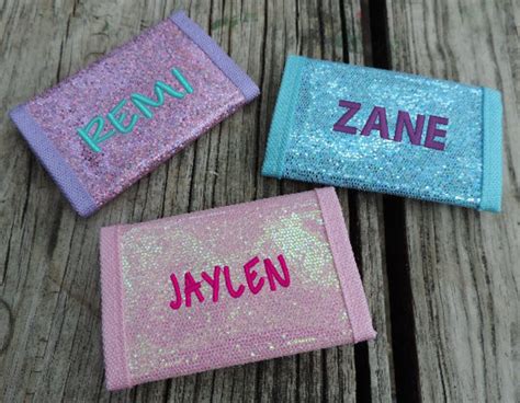 Kids Personalized Wallets, Embroidered, Glitter, Sparkle. Custom, Unicorn, Trifold, Vinyl, Girl ...