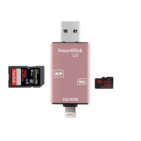 For iPad SD Card Reader Julyfox 3 In 1 Memory Card Reader USB3.0/Micro ...