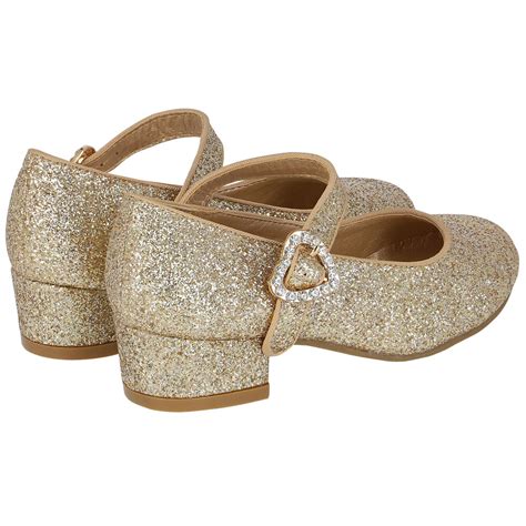 Angel's Face Girls Gold Glitter Shoes | Junior Couture UAE