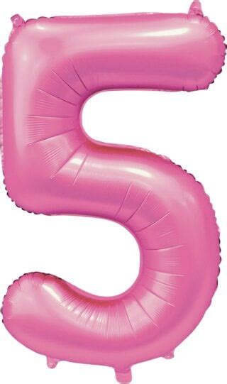 Foil Balloon 86cm - Number 5 Satin Pink Color - Partituki