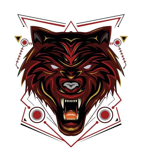 Red wolf logo, wolves vector, head wolf illustration for t shirt, wall decoration, phone case ...