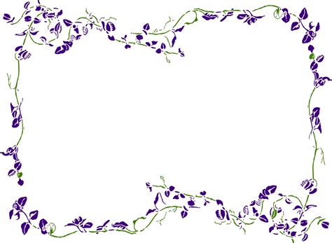 Purple Flower Border - ClipArt Best