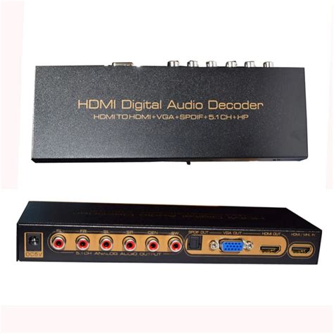 Universal High Quality HDMI Digital Multi channel Audio Decoder HDMI to HDMI/VGA And SPDIF 5.1 ...