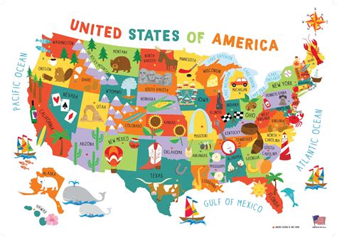 クリックすると新しいウィンドウで開きます | Maps for kids, Usa map art, Usa map