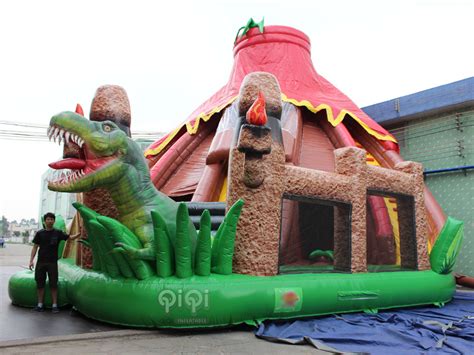 Volcano Dinosaur Park playground slide-QIQI TOYS INFLATABLES