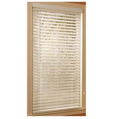 Basic Blindz 35"W x 72"L White 2" Faux Wood Plantation Blind at Lowes.com