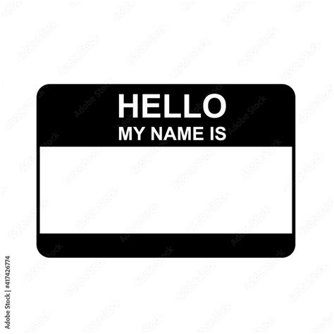 Hello name tag template. Clipart image Stock Vector | Adobe Stock