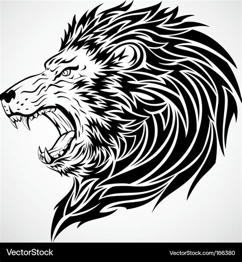 Lion roar tattoo Royalty Free Vector Image - VectorStock