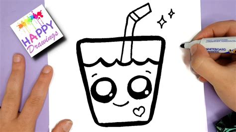 Kawaii Drawings Easy Cute How To Draw A Super Cute Drink Kawaii | The ...