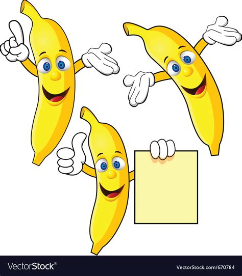 Banana cartoon character Royalty Free Vector Image