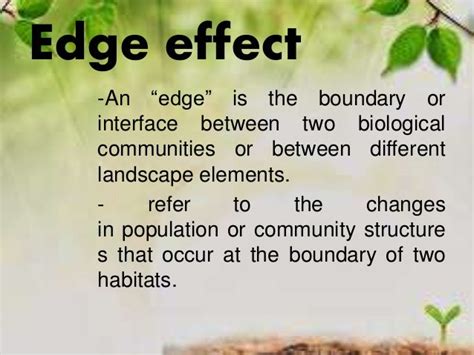 Ecotone and edge effects & ecological succession