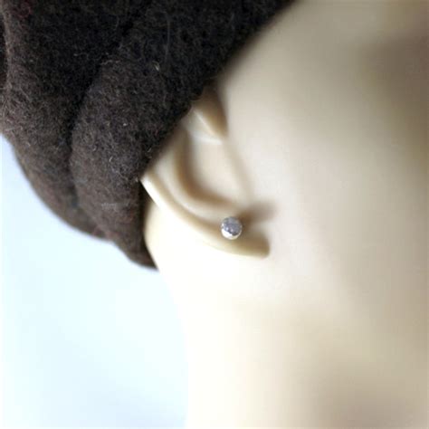 Raw Diamond Earrings Rough Uncut Diamond Sterling Silver - Etsy