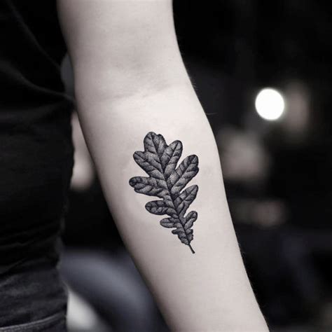 Oak Leaf Temporary Tattoo Sticker - OhMyTat