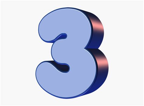 Number, Three, 3, Digit - Gambar Angka 3 Keren, HD Png Download - kindpng