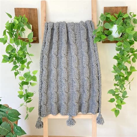 Cable Knit Blanket - Etsy