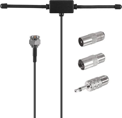 ALAMSCN FM Radio Antenna F Type Male Plug Connector with Adapter for Indoor Audio Vedio Home ...