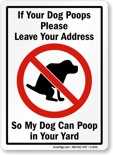 Clever No Dog Poop Sign - with Graphic, SKU: S-5616