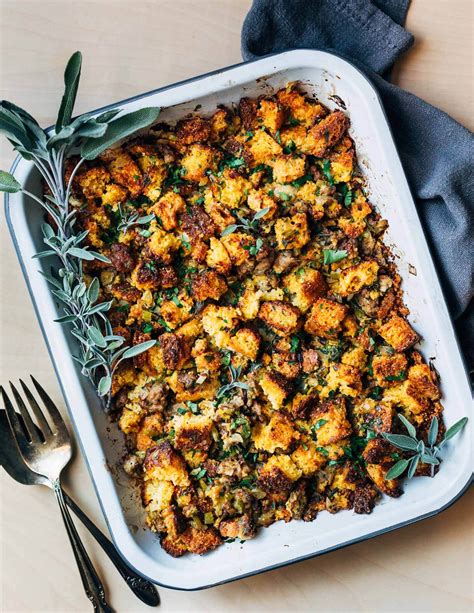 Cornbread Stuffing with Sausage and Sage - Brooklyn Supper