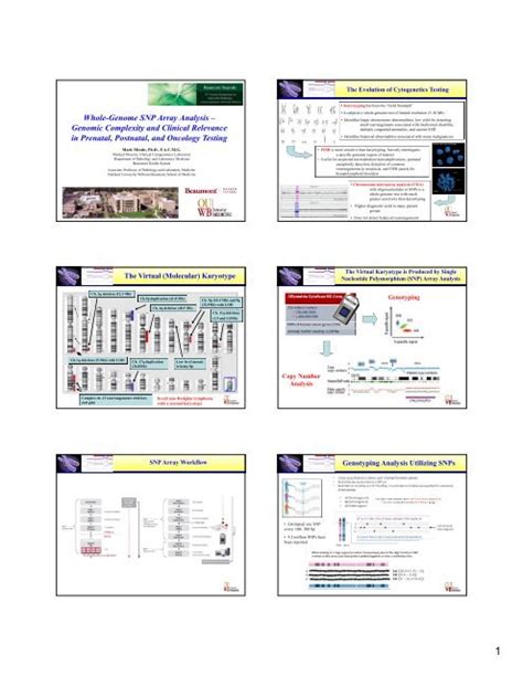 Whole-Genome SNP Array Analysis - Beaumont Laboratory