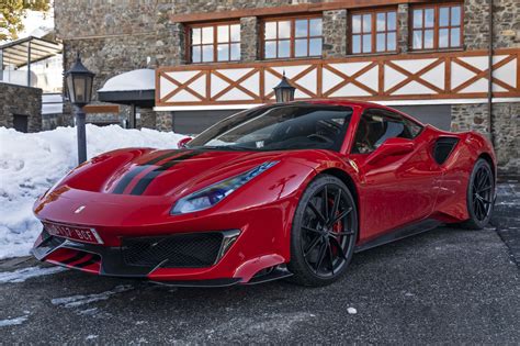 Red Ferrari 488 Pista in winter * All PYRENEES · France, Spain, Andorra