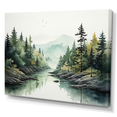 Designart "Tranquil Forests Landsacpe II" Landscapes Wall Art Prints - Bed Bath & Beyond - 39297866